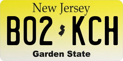 NJ license plate B02KCH