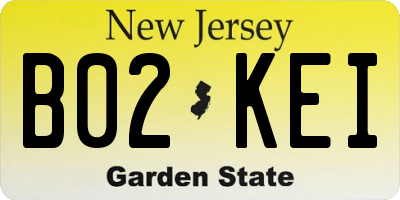 NJ license plate B02KEI