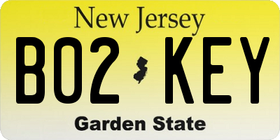 NJ license plate B02KEY