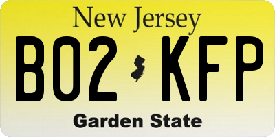 NJ license plate B02KFP