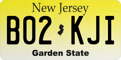 NJ license plate B02KJI