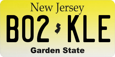 NJ license plate B02KLE
