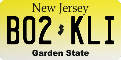 NJ license plate B02KLI