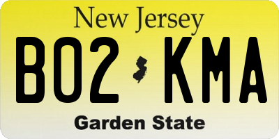 NJ license plate B02KMA