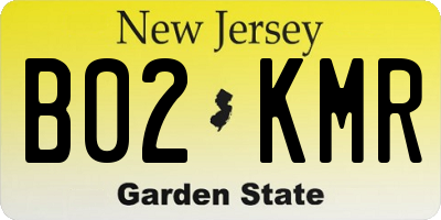 NJ license plate B02KMR
