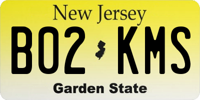 NJ license plate B02KMS
