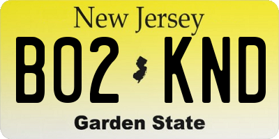 NJ license plate B02KND