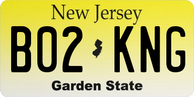 NJ license plate B02KNG