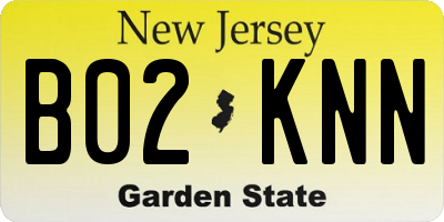 NJ license plate B02KNN