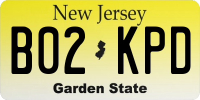 NJ license plate B02KPD