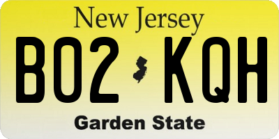 NJ license plate B02KQH