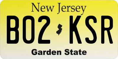 NJ license plate B02KSR