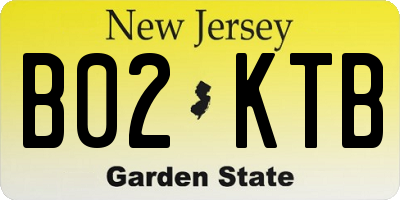 NJ license plate B02KTB