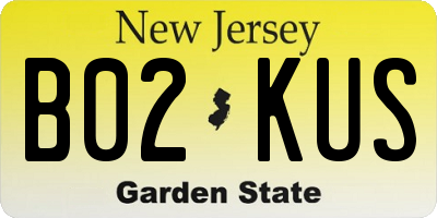 NJ license plate B02KUS