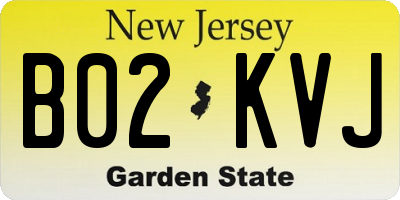 NJ license plate B02KVJ