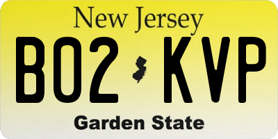 NJ license plate B02KVP