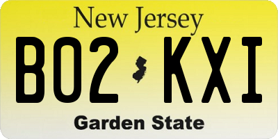 NJ license plate B02KXI