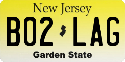 NJ license plate B02LAG