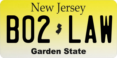 NJ license plate B02LAW