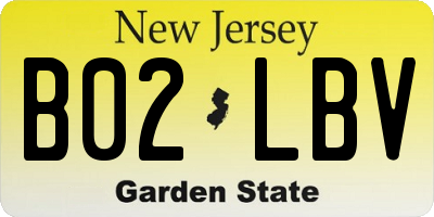 NJ license plate B02LBV