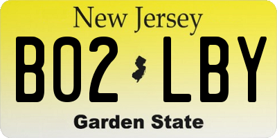 NJ license plate B02LBY