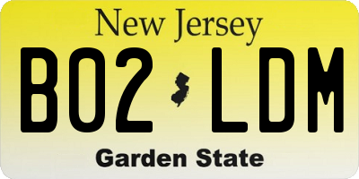 NJ license plate B02LDM