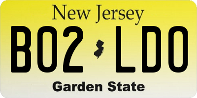 NJ license plate B02LDO