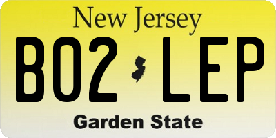 NJ license plate B02LEP