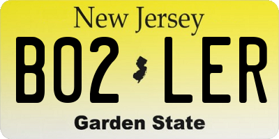 NJ license plate B02LER