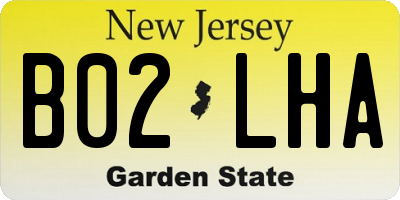 NJ license plate B02LHA