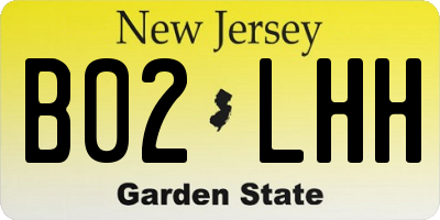 NJ license plate B02LHH