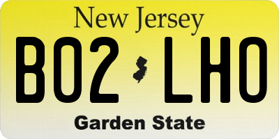 NJ license plate B02LHO