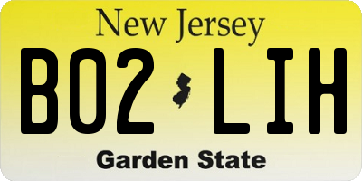 NJ license plate B02LIH