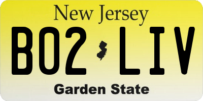 NJ license plate B02LIV