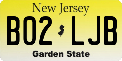 NJ license plate B02LJB