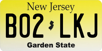 NJ license plate B02LKJ