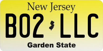 NJ license plate B02LLC