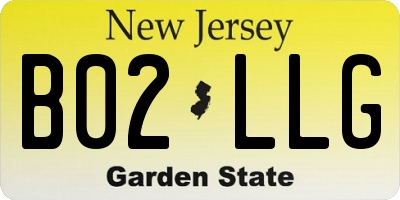 NJ license plate B02LLG