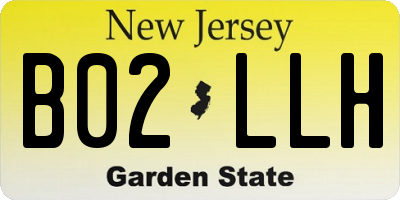 NJ license plate B02LLH