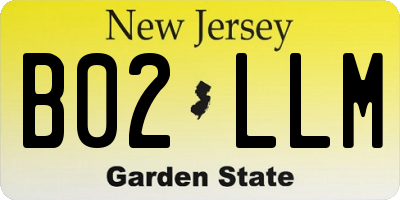 NJ license plate B02LLM