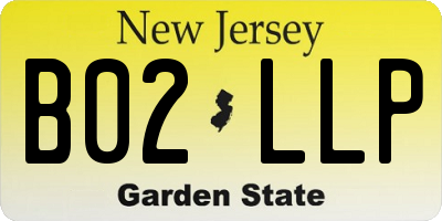 NJ license plate B02LLP