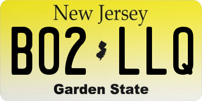 NJ license plate B02LLQ