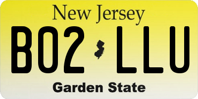NJ license plate B02LLU