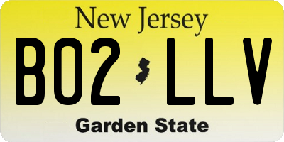 NJ license plate B02LLV