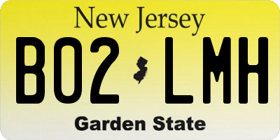 NJ license plate B02LMH