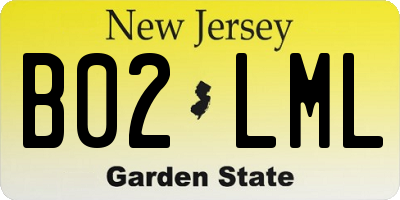 NJ license plate B02LML