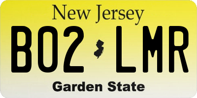 NJ license plate B02LMR