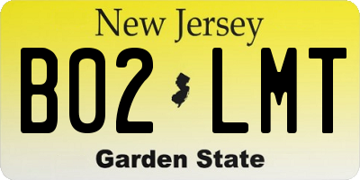 NJ license plate B02LMT