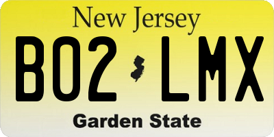 NJ license plate B02LMX