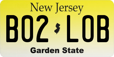 NJ license plate B02LOB